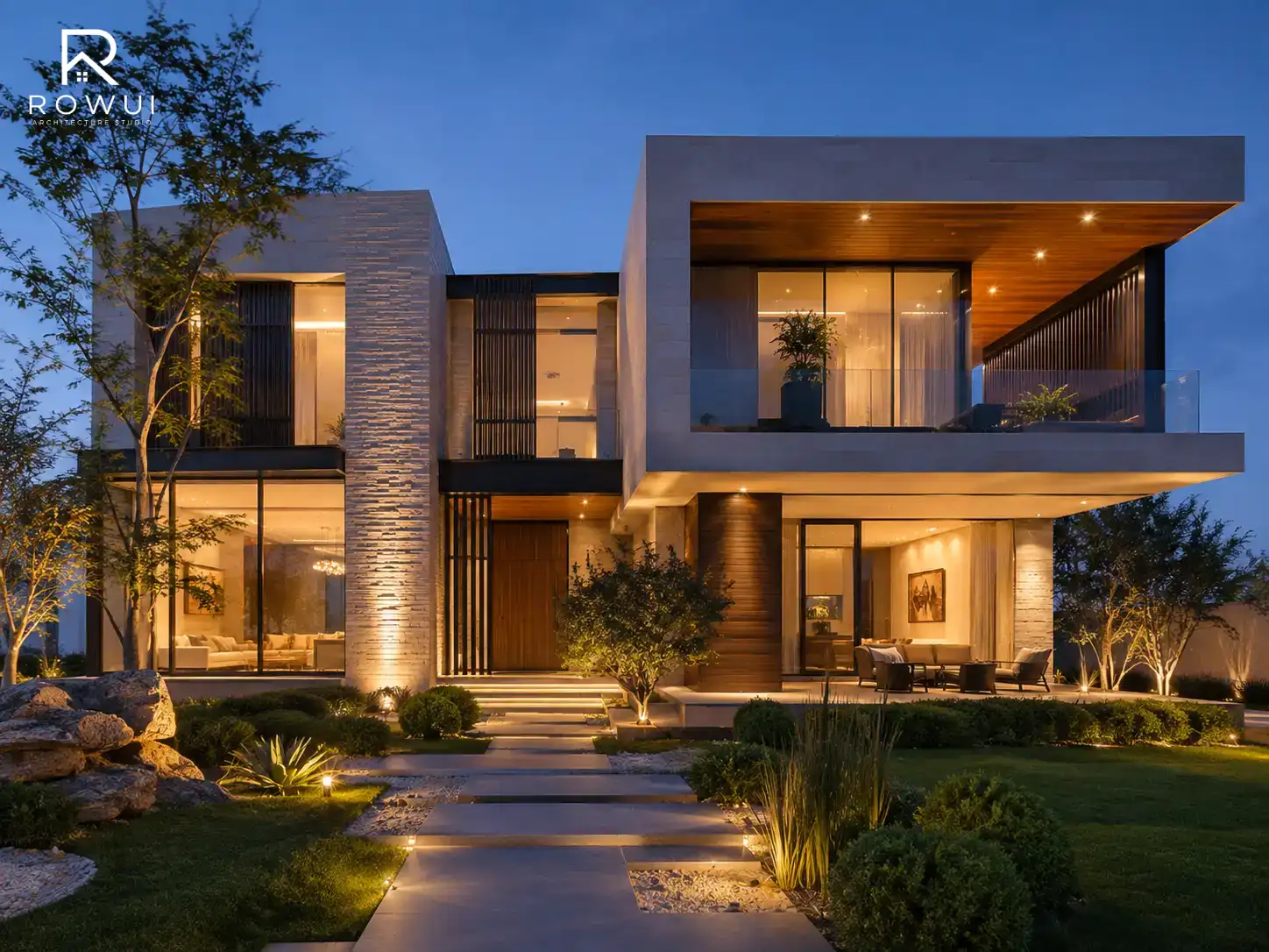 Before and After What Good Exterior Lighting Does to a House at Night